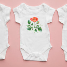 Elégant Aquarelle Floral Baby Bodysuit | Nouveau b