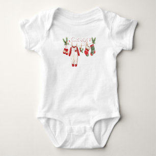 Body Élégant Santa Baby aquarelle bébé Noël Baby Showe