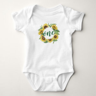 Body Élégante couronne de tournesol de premier annive