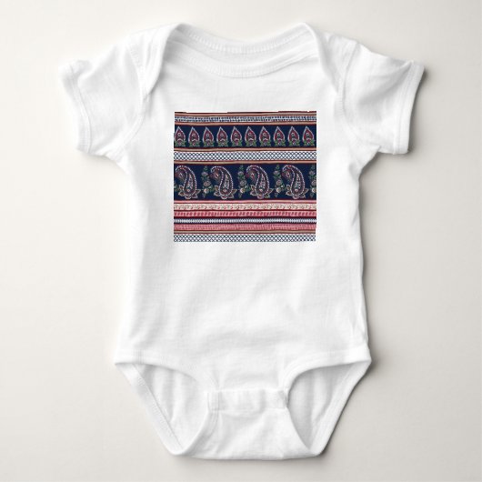 Body Elégante Marine Paisley : Conception des frontière (Devant)