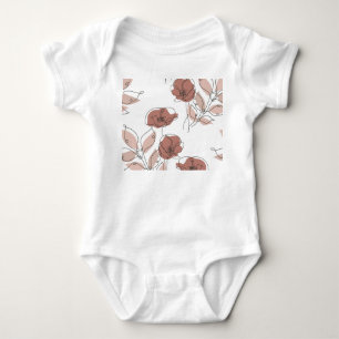 Body Élégantes fleurs de pavot Motif sans couture