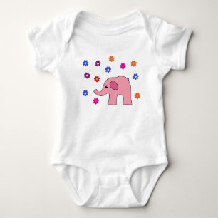 Body Eléphane rose avec maillot de bain rose