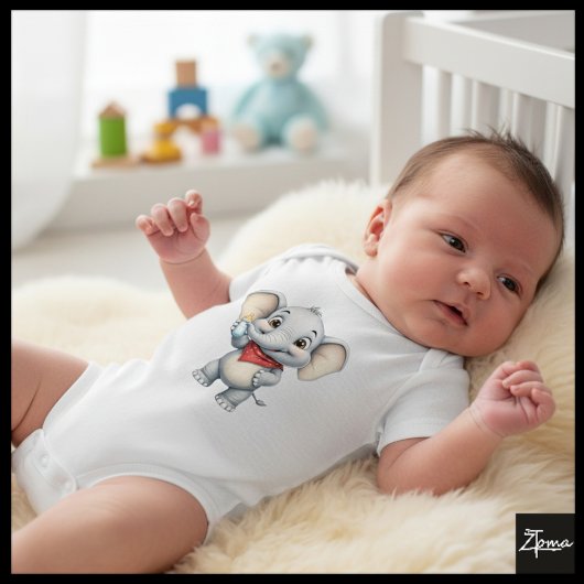 Body Eléphant bébé avec bouteille de lait