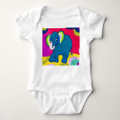 Body Eléphant Bébé Bleu Cute - Design Quilt (Devant)