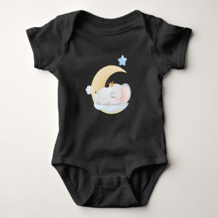 Body Éléphant bébé endormi avec couronne - Lune mignonn