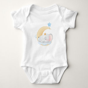 Body Éléphant bébé endormi avec couronne - Lune mignonn