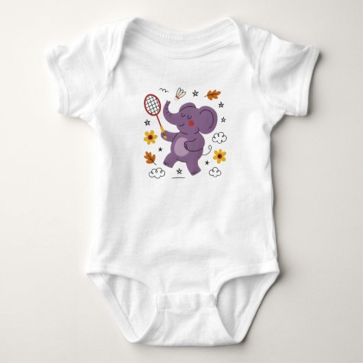 Body Éléphant bébé s'amuse (Devant)