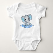 Body Éléphant Blue Boy Nom personnalisé (Devant)
