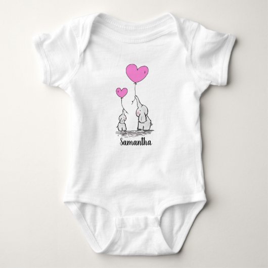 Body Elephant Love Design Baby Shirt Bodysuit (Devant)