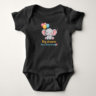 Body Éléphant Mignon avec Ballons - Grands Rêves pour u