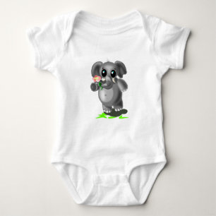 Body Eléphant mignon avec Bodysuit bébé Fleur