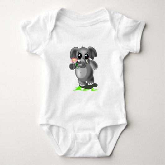 Body Eléphant mignon avec Bodysuit bébé Fleur (Devant)