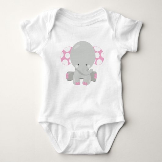 Body Eléphant mignon, petit éléphant - gris rose (Devant)