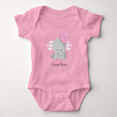 Body Eléphant rose mignon fille Monogram Tutu (Devant)
