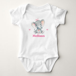 Body Eléphant rose Nom de la fille nouveau-né Toddler 1
