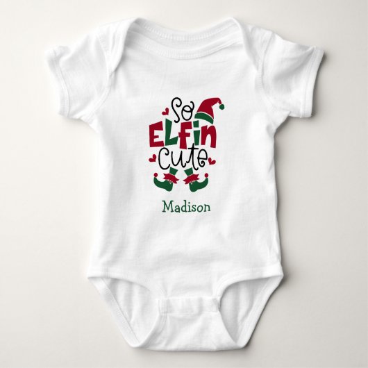 Body Elfin Cute Nom Personnalisé Elf Christmas (Devant)