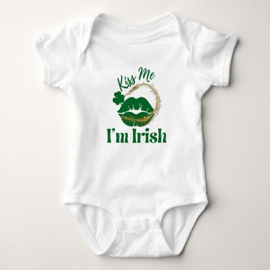 Body Embrasse-moi Je suis Irlandais Lèvres et Shamrock (Devant)