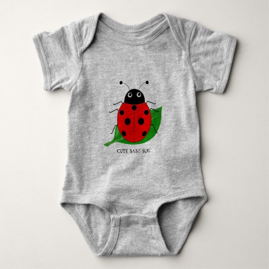 Body Enfants Cute aquarelle dame bug sur la feuille ver (Devant)