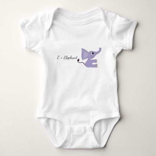 Body Ensemble bébé éléphant violet mignon - E-Eléphant (Devant)