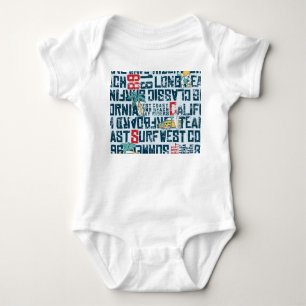 Body Équipe de surf californienne : motif transparent g