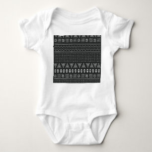 Body Ethnie tribale : motif noir blanc.