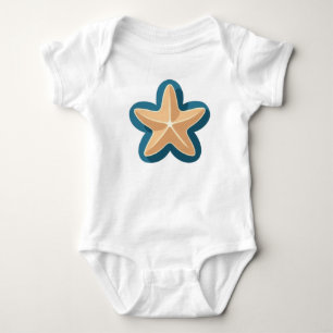 Body Étoile de mer avec silhouette bleue arrondie