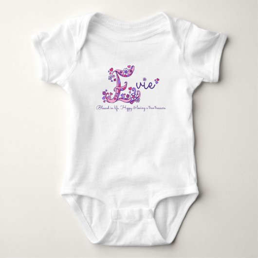 Body Evie filles nom et sens E monogramme (Devant)
