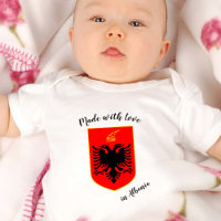 Fabriqué avec amour en Albanie / drapeau albanais