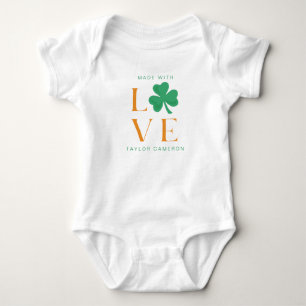 Body Fabriqué avec amour Shamrock irlandais vert et ora
