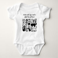 Fabriqué avec l'amour et le chaos" Funny Baby T-Sh