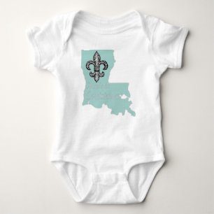 Body Fabriqué en Louisiane Fleur de Lys Baby Creeper Ro