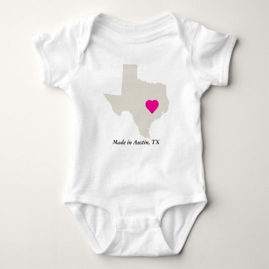Body Fabriqué Sur Mesure Au Texas State Love Baby Tee (Devant)