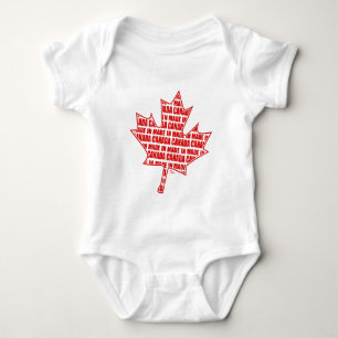 Body Fait au Canada Feuille d'érable rouge Bébé en u
