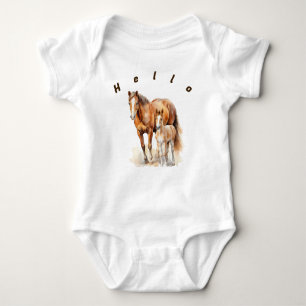 Body Farmhouse personnalisée Mama et Baby Horses. Cheva