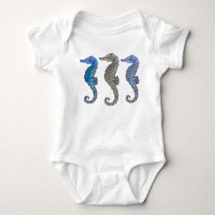 Body Faune marine - Trois jolis hippocampes bleus Cool