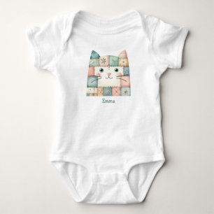 Body Faux Patchwork Pastel Cottage Kitty Visage