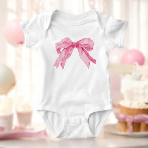 Body Fête d'anniversaire 1ère fille ruban rose