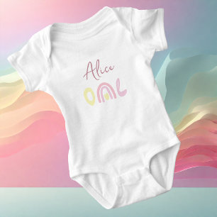Body Fête d'anniversaire arc-en-ciel rose jaune pastel