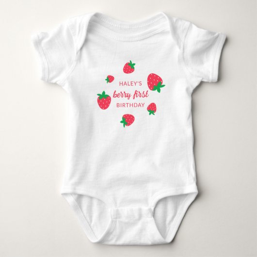 Body Fête de naissance de bébé Strawberry Berry First 1 (Devant)