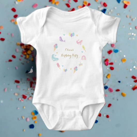 Body Fête d'été Crème glacée Calligraphie Anniversaire