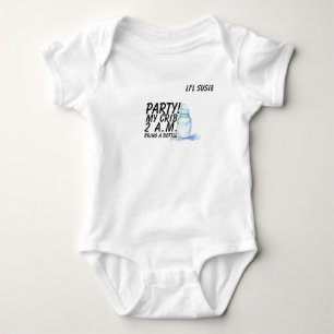 Body "Fête! Mon Berceau..." avec Bouteille Personnalisa