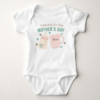 Body fêter le premier jour de maman t-shirt bébé