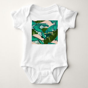 Body Feuilles de bananes : Motif Tropical sans joint.