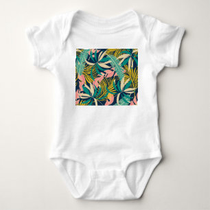 Body Feuilles tropicaux colorés : motif d'été.