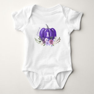 Body Fille 1er Halloween Anniversaire Purple Citrouille