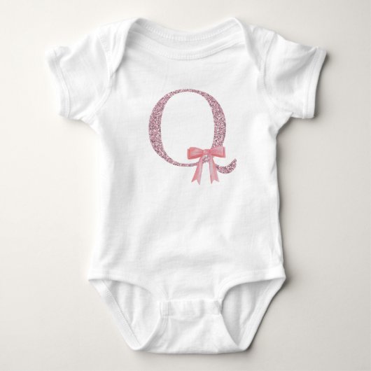 Body Fille bébé initiale personnalisée "Q" (Devant)
