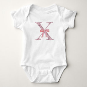 Body Fille bébé initiale personnalisée "X"