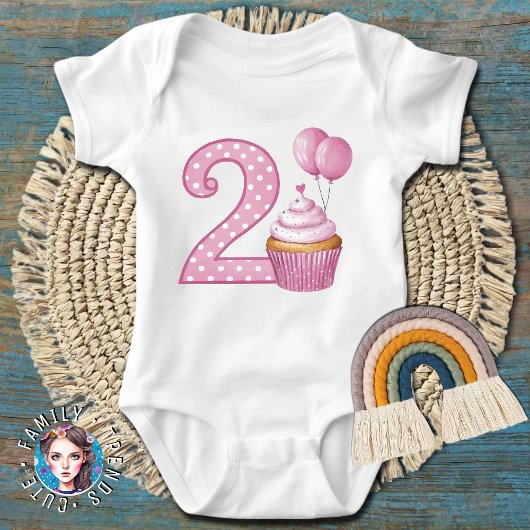 Body Fille de gâteaux du 2e anniversaire