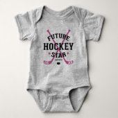 Body Fille de hockey Bébé Future Star de Hockey Bâtons (Devant)