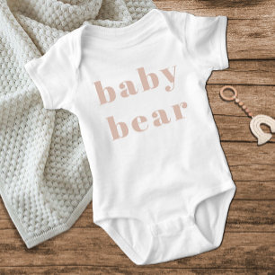 Body Fille de typographie en grès rose Ours en peluche 